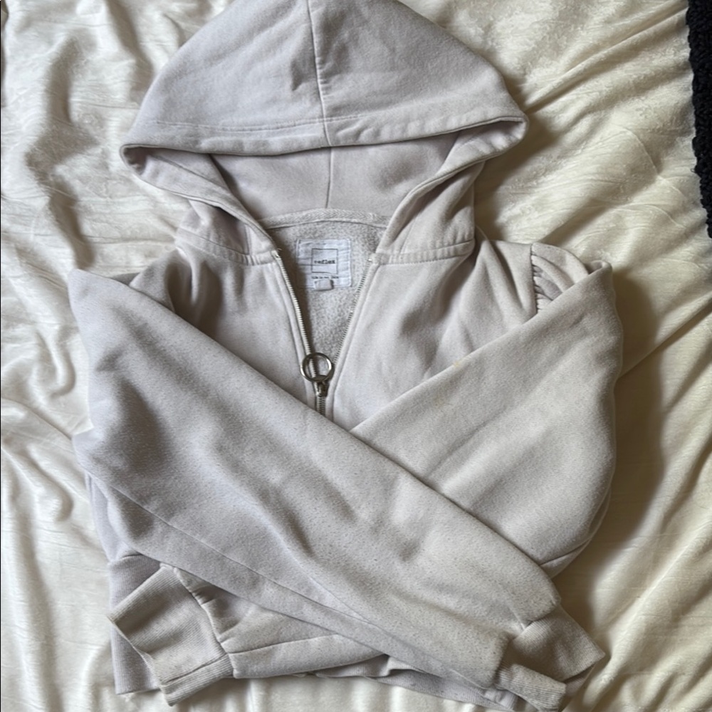 Reflex Cream Cropped Hooded Jacket